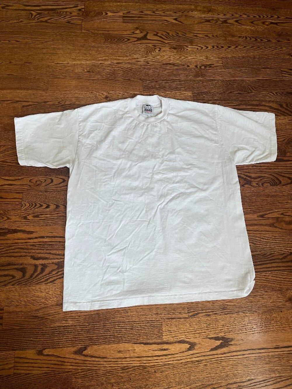 Vintage Pro Club Heavyweight T-Shirt Size XL White Blank Made in USA Tee Y2K